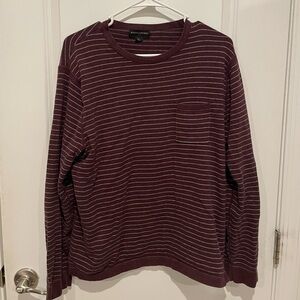 ‼️SOLD‼️ Striped Maroon Long Sleeve Sweater